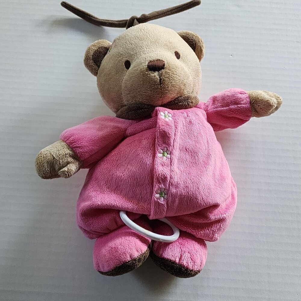 Carter's Pink bear musical pull toy Rock a bye baby